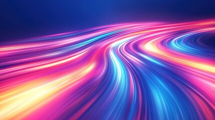 Poster - Modern abstract high speed movement. Colorful dynamic smooth motion on blue background. Movement sport pattern for banner or poster design background concept, 4k Resolution