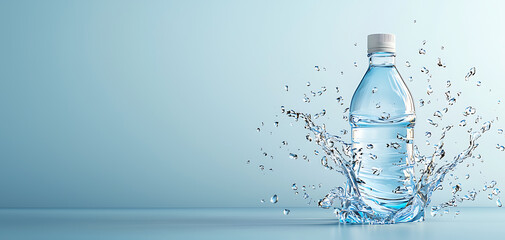 Poster - Discover the atypique sculptural water bottle showcasing water's abstract elegance