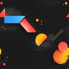 Poster - Vibrant Abstract Shapes on Dark Background