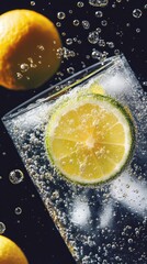 Canvas Print - Lime in Sparkling Water