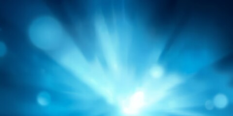 Poster - Abstract blue and white background with bokeh.