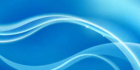 Poster - Abstract blue waves with light.