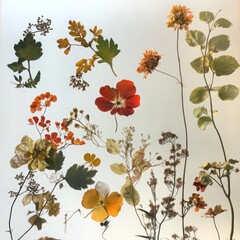 Poster - Exploring the art of botanical specimen collection a visual journey through pressed flowers and leaves