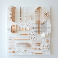 Poster - Deconstructed musical instrument arrangement a harmonious display of precision and creativity in form