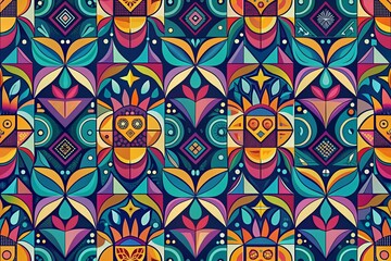 Poster - Abstract Seamless Vector Pattern Design Element for Portrait Photography with Unique Colors and Shapes, Perfect for Modern Art Projects and Fashion Backgrounds