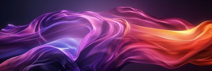 Poster - A purple and orange gradient background with smooth curves, dark color backgrounds, light black and navy blue, high speed photography