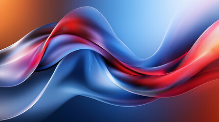 Poster - Abstract background with flowing waves in red and blue tones, creating dynamic visual effect. smooth curves evoke sense of movement and energy