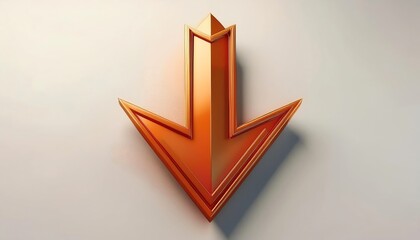 Poster - A stylized orange downward arrow on a light background, conveying direction and motion.