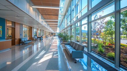 Aufkleber - Explore the tranquil healing environment of a chronic condition treatment facility designed for patient wellness and recovery