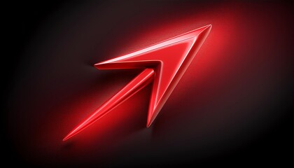 Poster - A vivid red arrow glows against a dark background, symbolizing direction, movement, or speed.