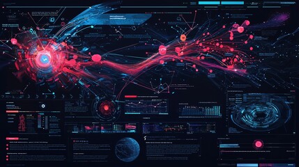 Poster - Explore the intricacies of health data analysis through captivating cyberpunk visualization techniques