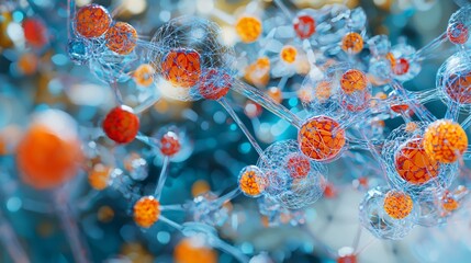 Aufkleber - Explore innovative health screening protocols through engaging abstract art representations of molecular structures