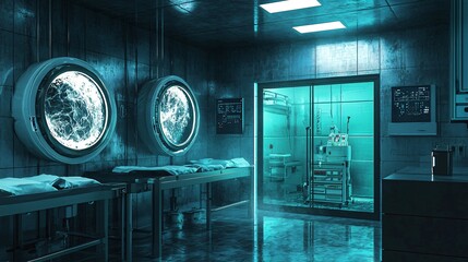 Fototapete - Explore the advanced infection control system in a high-tech medical environment for enhanced patient safety and efficiency