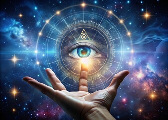 Enigmatic Divine Eye and Hand: A Mystic Representation of Astrology and Magic in Low Light Photography