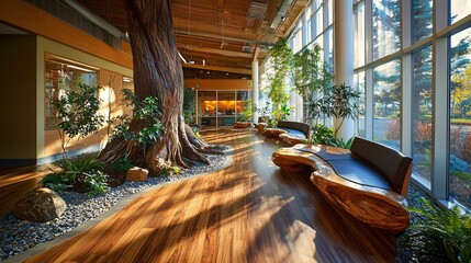 Poster - Explore the healing power of nature in wellness assessment center design for optimal patient recovery