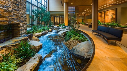 Poster - Explore the tranquil healing environment of a wellness assessment center designed for optimal relaxation and recovery