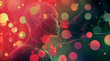 Aufkleber - Explore the intersection of wellness monitoring and abstract art in visualizing human consciousness
