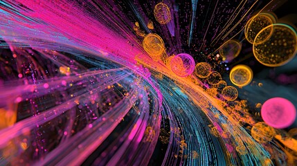 Aufkleber - Explore the vibrant dance of colors in wellness optimization visualization data art style