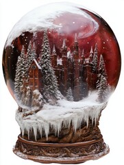 Wall Mural - png empty snow globe transparent red celebration.