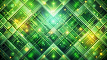 Poster - Bokeh Effect on a Vibrant Green Pattern Featuring Diagonal Square Lines for Abstract Backgrounds and Designs