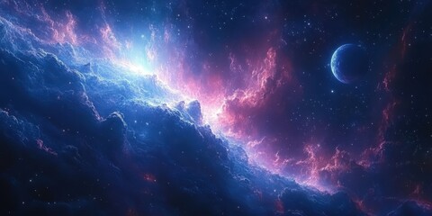 Poster - Cosmic Beauty of Nebula and Starry Night Sky