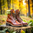 © Asif - Fashionable boots displayed in an outdoor natural setting