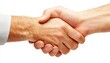 © JP STUDIO LAB - a close-up of a handshake, trust and collaboration in business relationships, formal setting, isolated on white background