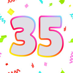 Fototapete - Gradient festive anniversary numbers designs with confetti