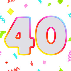 Fototapete - Gradient festive anniversary numbers designs with confetti