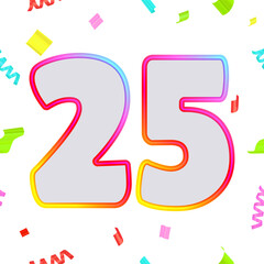 Fototapete - Gradient festive anniversary numbers designs with confetti