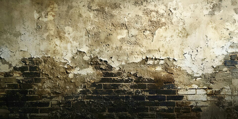 Poster - A wall with a lot of cracks and peeling paint