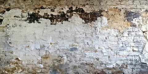 Poster - A wall with a lot of cracks and peeling paint