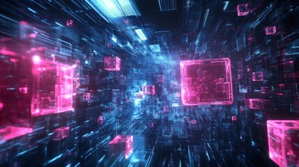 Aufkleber - Futuristic technology background design, 3d rendering with DOF - Generated AI