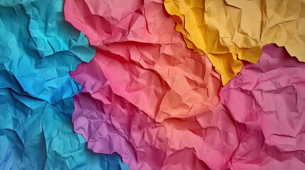 Poster - Colorful Crumpled Paper Background for Creative Projects