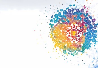 Poster - Colorful Islamic geometric pattern background vector presentation design on a simple white background