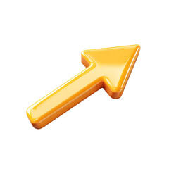 Poster - 3D Yellow Arrow - Plastic Cartoon Icon