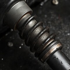 Closeup of a Dirty Shock Absorber