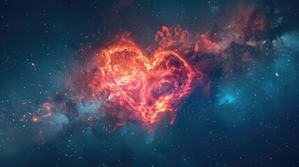 Wall Mural - heart shaped cosmic nebula