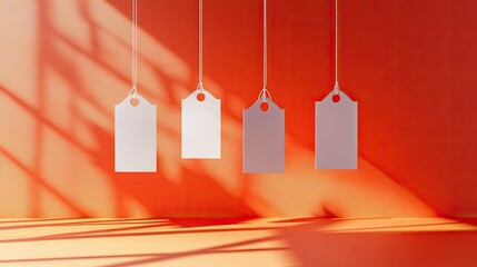 Poster - Minimalist Blank Tags with Shadow on Vibrant Background
