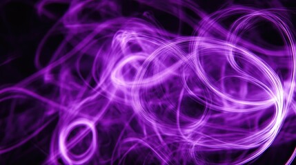 Poster - Abstract Purple Light Waves on Dark Background
