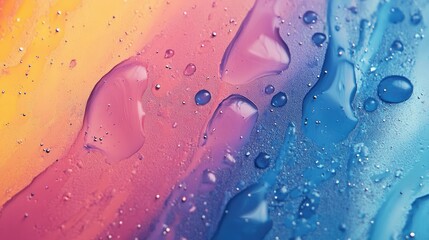 Poster - Colorful Water Droplets on Smooth Surface