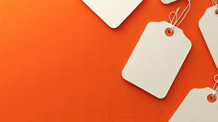 Poster - Blank Tags on Vibrant Orange Background