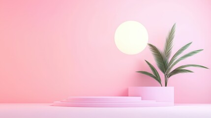 Poster - A minimalist pink background showcasing simple designs and smooth gradients, ideal for creating modern visuals for websites, presentations, or branding.