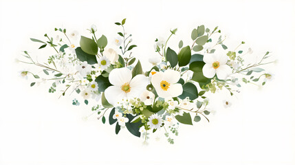 Wall Mural - Beautiful floral arrangement with white flowers and greenery