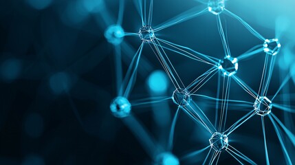 Poster - an abstract representation of a secure digital network, with glowing nodes and connections represent