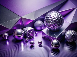 Poster - Elegant Silver and Purple Minimalistic Technology Background for Modern Design Projects, Featuring Abstract Shapes and Textures Ideal for Website Banners, Presentations, and Digital Artwork