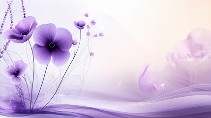 Poster - An artistic purple floral background with layered textures and abstract designs, ideal for adding a modern touch to art projects, branding, or home decor.