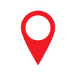 © Creative Skill - A red colour location pin icon  design for digital applications and map services isolated with white background.