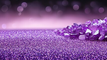 Poster - An elegant purple glitter background with a smooth blend of shades, perfect for enhancing the glamour of branding materials, gift wraps, or fashion-themed designs.