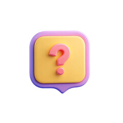 Poster - 3D Speech Bubble with Question Mark - FAQ and Help Icon